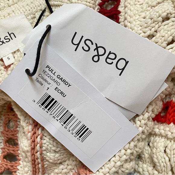 BA&SH COLORFUL STRIPE OPEN KNIT ECRU PULL GARDY SWEATER - Picture 8 of 14